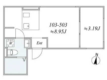 TRIAS391(1LDK/5階)の間取り写真