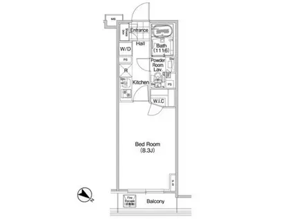 コンフォリア蒲田(1K/11階)の間取り写真