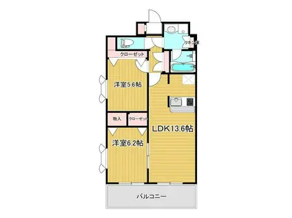 コンフォート大泉学園II(2LDK/2階)の間取り写真
