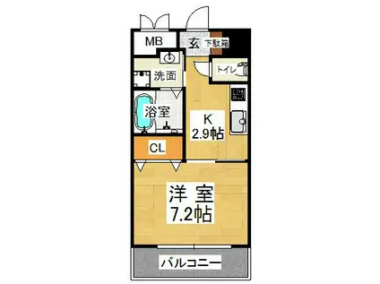 ラ・メール垂水(1K/6階)の間取り写真