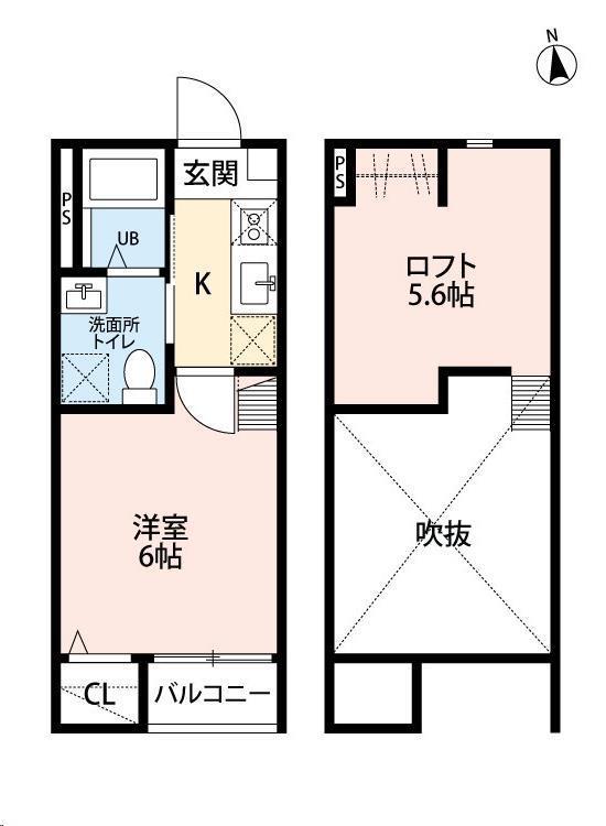 プレステージSENDAI(1K/2階)の間取り写真