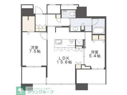 アイランドシティオーシャン&フォレストタワーウエスト棟(2LDK/13階)の間取り写真