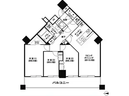 シティタワー品川(3LDK/42階)の間取り写真