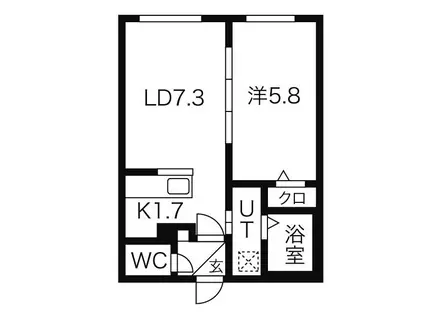 マイア月寒東(1LDK/3階)の間取り写真
