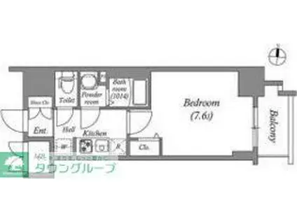 SHOKEN RESIDENCE名古屋(1K/14階)の間取り写真
