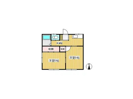 レジデンス中央1(2K/1階)の間取り写真