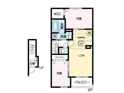 レジェンドXVI(2LDK/2階)の間取り写真