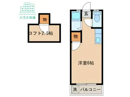 ウイング基山(ワンルーム/2階)の間取り写真