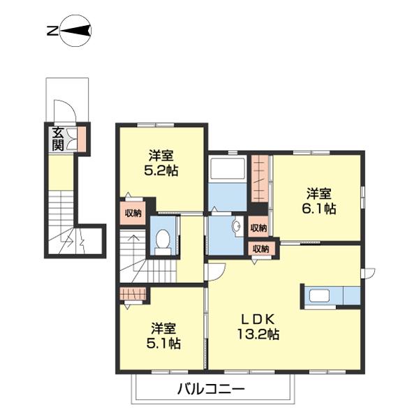 ガーデンハイツ(3LDK/2階)の間取り写真