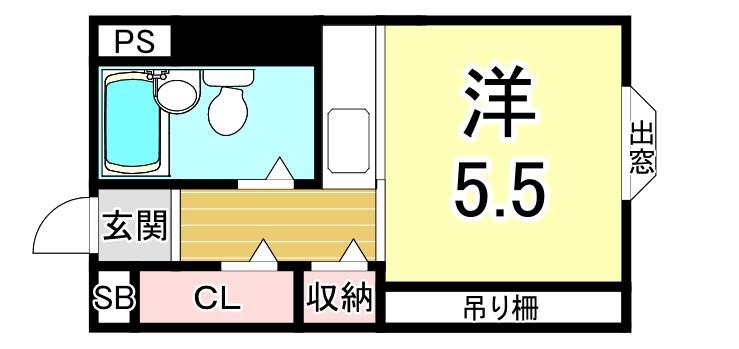 メゾン・ド山手(ワンルーム/4階)の間取り写真