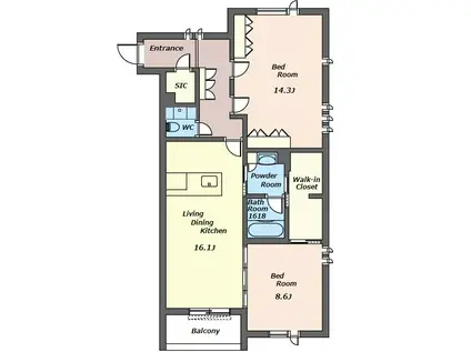 LELIE(2LDK/2階)の間取り写真