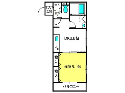 プレミール鈴谷(1DK/3階)の間取り写真