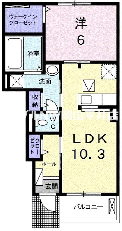 ルーチェ ソラーレA(1LDK/1階)の間取り写真