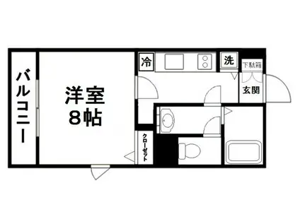 ヴィレコート石城(1K/5階)の間取り写真