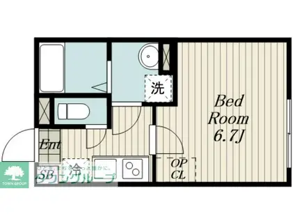 PARK ROOMS SHINJUKU NAKAI(1K/2階)の間取り写真