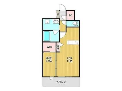 TEAL RESIDENCE BAY(1LDK/7階)の間取り写真