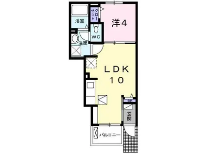 ラ・メゾン・アンジュ(1LDK/1階)の間取り写真