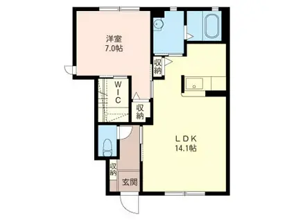 サンモールベルデB(1LDK/1階)の間取り写真