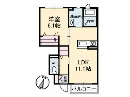 シャーメゾン アライアンス(1LDK/1階)の間取り写真