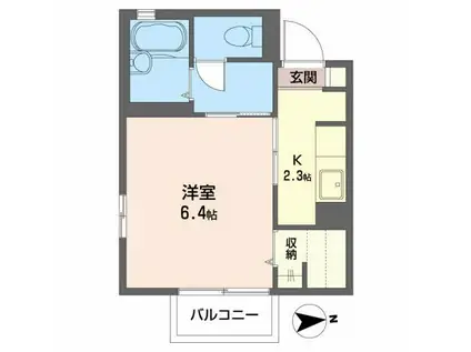 エクセルSHIMA(1K/2階)の間取り写真