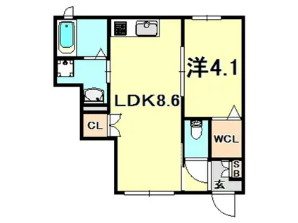 クレール(1LDK/1階)の間取り写真