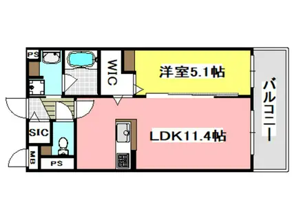 アクア プリータ(1LDK/4階)の間取り写真