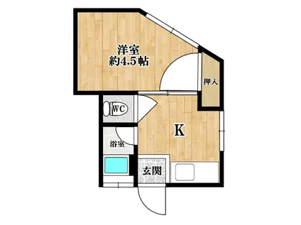 大平ビル(1K/6階)の間取り写真