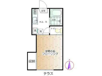 今村ハイツ(1K/1階)の間取り写真
