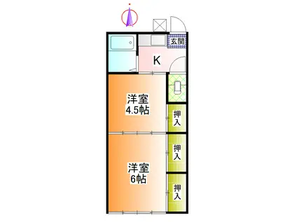 第二吉村荘(1K/2階)の間取り写真