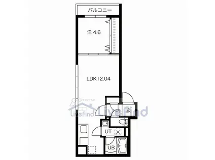 ウムリス平岸(1LDK/4階)の間取り写真