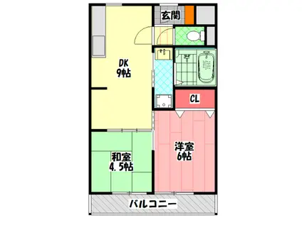 ウインドヒル門真(2DK/2階)の間取り写真
