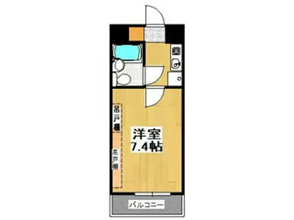 朝日プラザ鍛冶屋町(1K/8階)の間取り写真