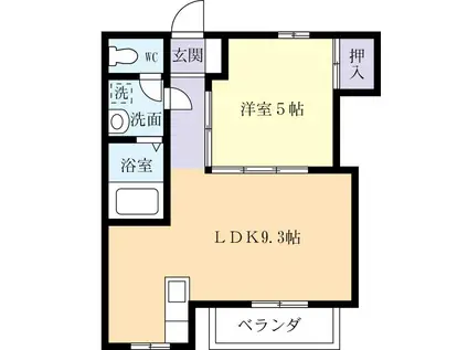 グレースコート(1LDK/2階)の間取り写真