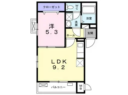 アビテ オヴェスト カンオン(1LDK/3階)の間取り写真