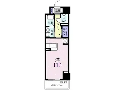 ユリウス 湊町(ワンルーム/6階)の間取り写真