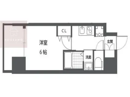 PARK HILLS今里蘭(1K/5階)の間取り写真