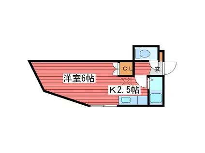 プラザイン福住A(1K/3階)の間取り写真