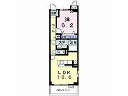 サニープレイス庄内(1LDK/2階)の間取り写真