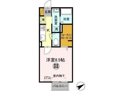 ハルメゾン田彦(1K/2階)の間取り写真