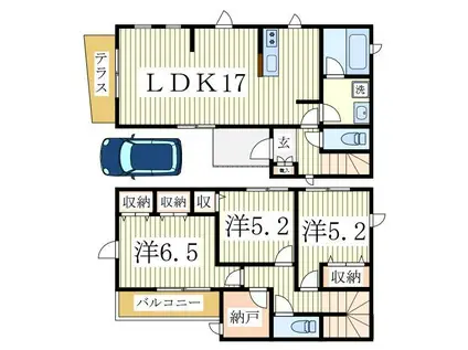 SUMAI-TO流山市加01(3LDK/1階)の間取り写真