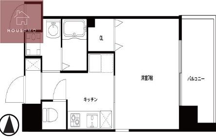 PARK HILLS 玉造 KALMIA(1K/6階)の間取り写真