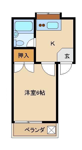 カサブランカ(1K/2階)の間取り写真