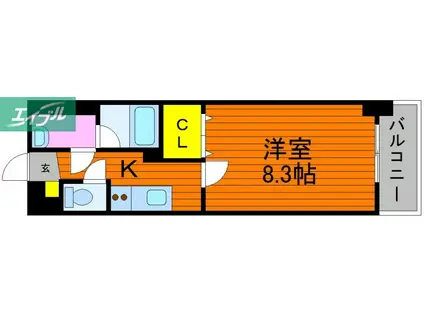 モダンラトゥール柳町(1K/6階)の間取り写真