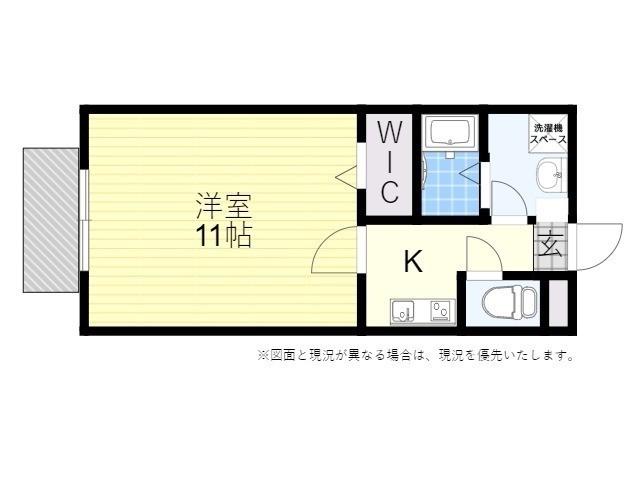 アバンスⅡ(1K/1階)の間取り写真