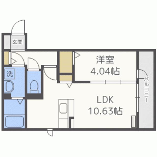 D-ROOM愛宕(1LDK/2階)の間取り写真