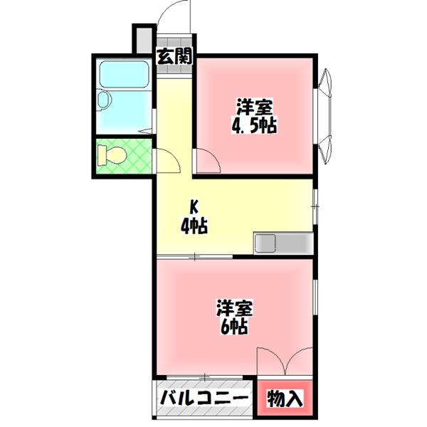 オペルII番館(2K/3階)の間取り写真