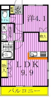 レグルスハイム(1LDK/2階)の間取り写真