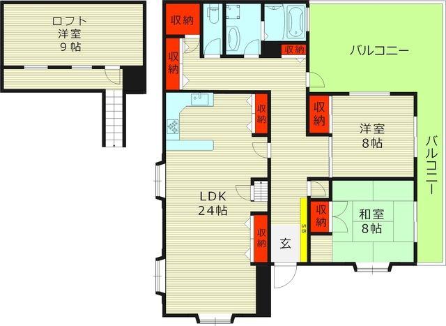 アクシオス野江サウス(3LDK/7階)の間取り写真