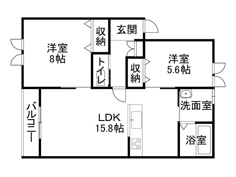 CANTARE(2LDK/1階)の間取り写真