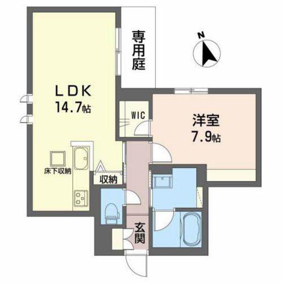 ソピア祇園(1LDK/1階)の間取り写真